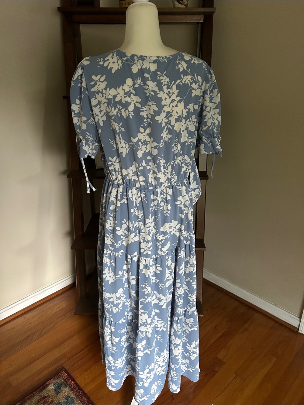 Blue Floral Tie-Front Maxi Dress - Picture 5 of 7